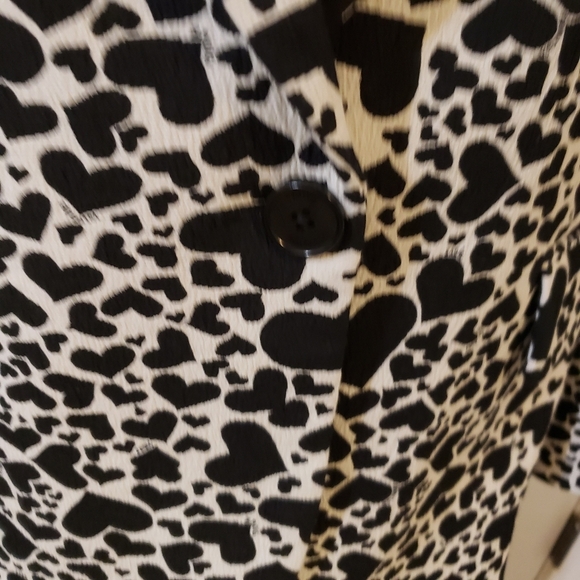 Zadig & Voltaire 🖤 Ivory & Black Heart Blazer - Size 36/US 6 - Picture 5 of 14